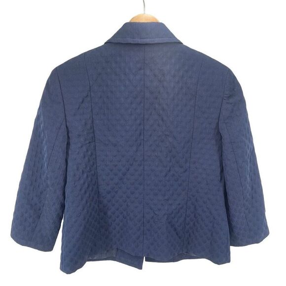 Talbots Womens Blazer Jacket Three Button Long Sleeve Lined Textured Blue Size 6 - Picture 9 of 9